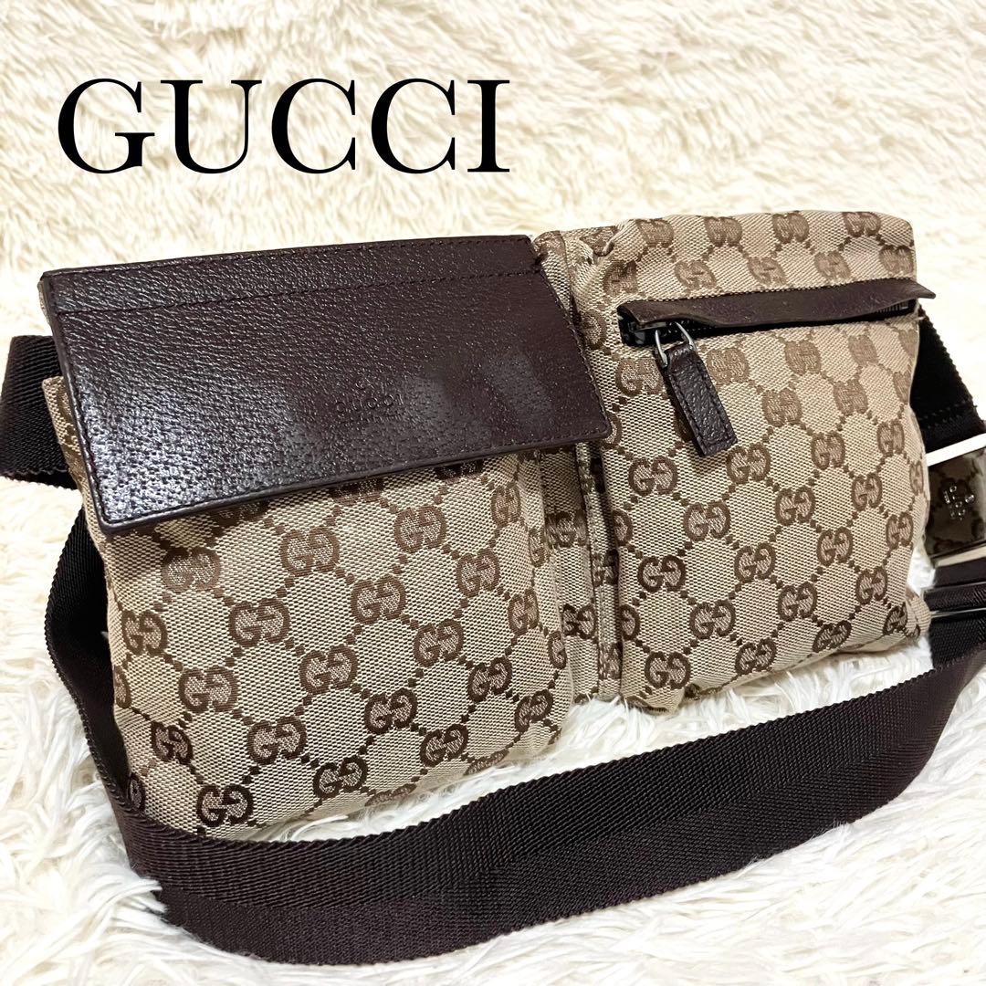【美品】GUCCI＊ウエストバッグ GGキャンバス クロスボディ