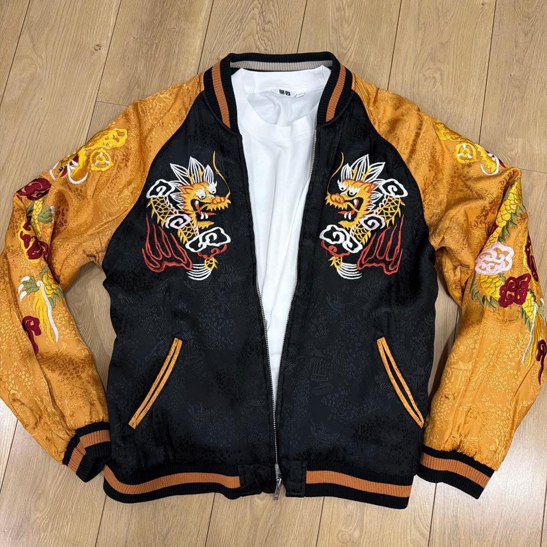 ✨希少✨ 花旅楽団 リバーシブル スカジャン 鷹 龍 日本地図柄 - メルカリ