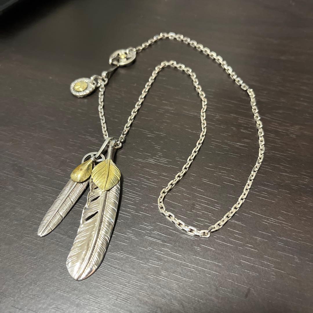 シルバー925素材 カスタム フェザーネックレス - メルカリ