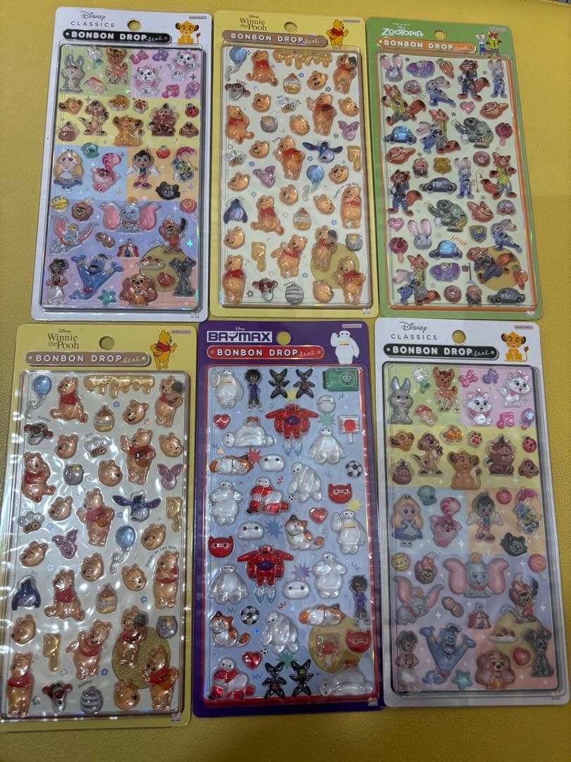 ディズニーボンボンドロップシール6枚セット
