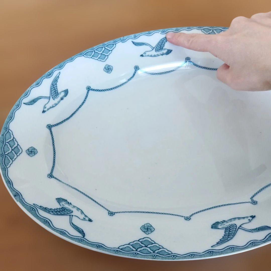 オーレスンド グスタフスベリ かもめ アンティーク オーバル皿 大