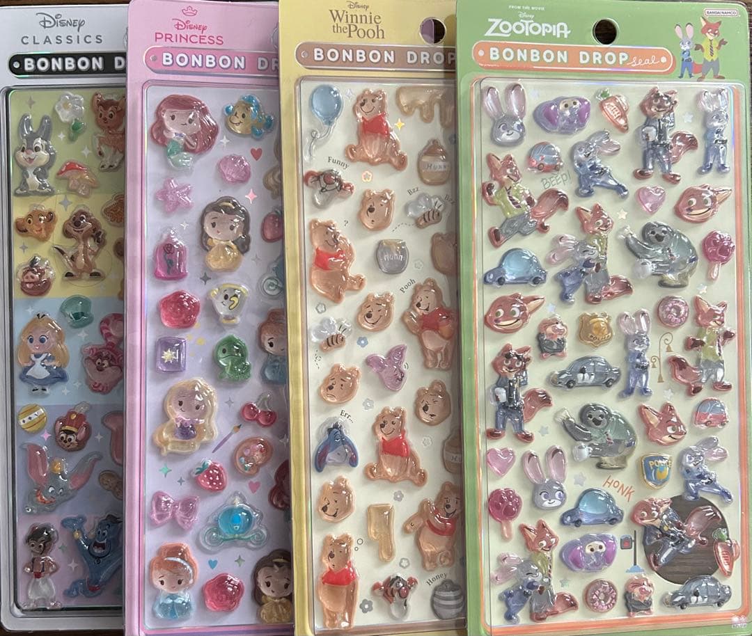 ボンボンドロップシール　ディズニー ４枚