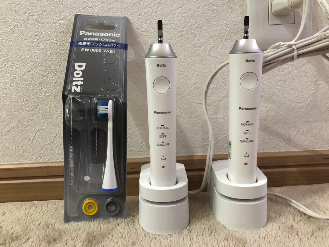 Panasonic EW-DL57-W電動歯ブラシ本体 2台 Amazon.co.jp: Spryaut 2本 極細毛ブラシ for Panasonic (パナソニック