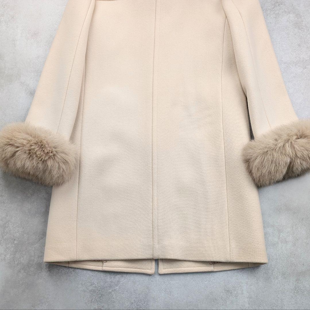 JUSGLITTY カシミヤ混 フォックスファー付きコート ダッフル風 - メルカリ