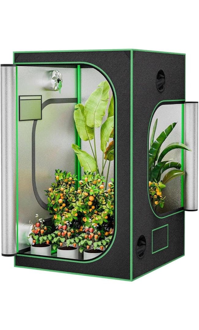 美品　グロウテント 反射素材 通気口付き　120 120 200