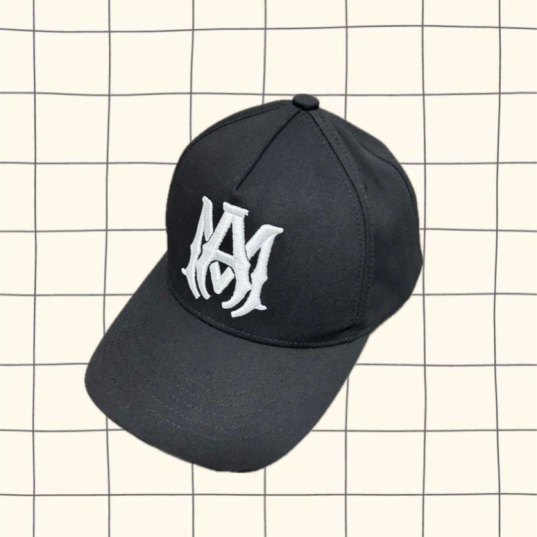 1*7様 AMIRI ブラックキャップ 関税込【AMIRI】アミリ コットン&メッシュ MAロゴ キャップ 黒 (AMIRI