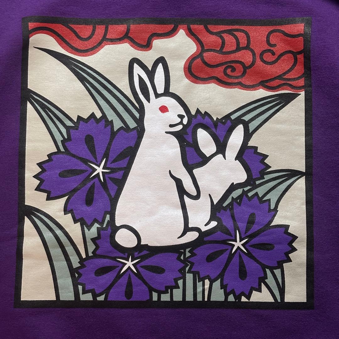 FR2 花札 京都限定 即完売品 撫子 パーカー ファッキンラビッツ 紫 M