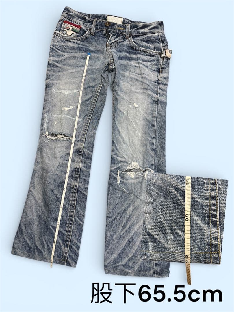 えぬ様専用 ロリータジーンズ奈良美智 ワッペンデニムジーパン刺繍XS