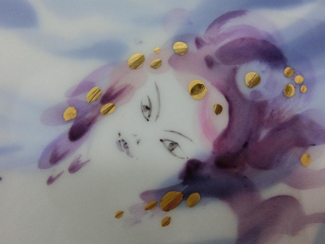 マイセン】陶板画・金彩色絵人物文