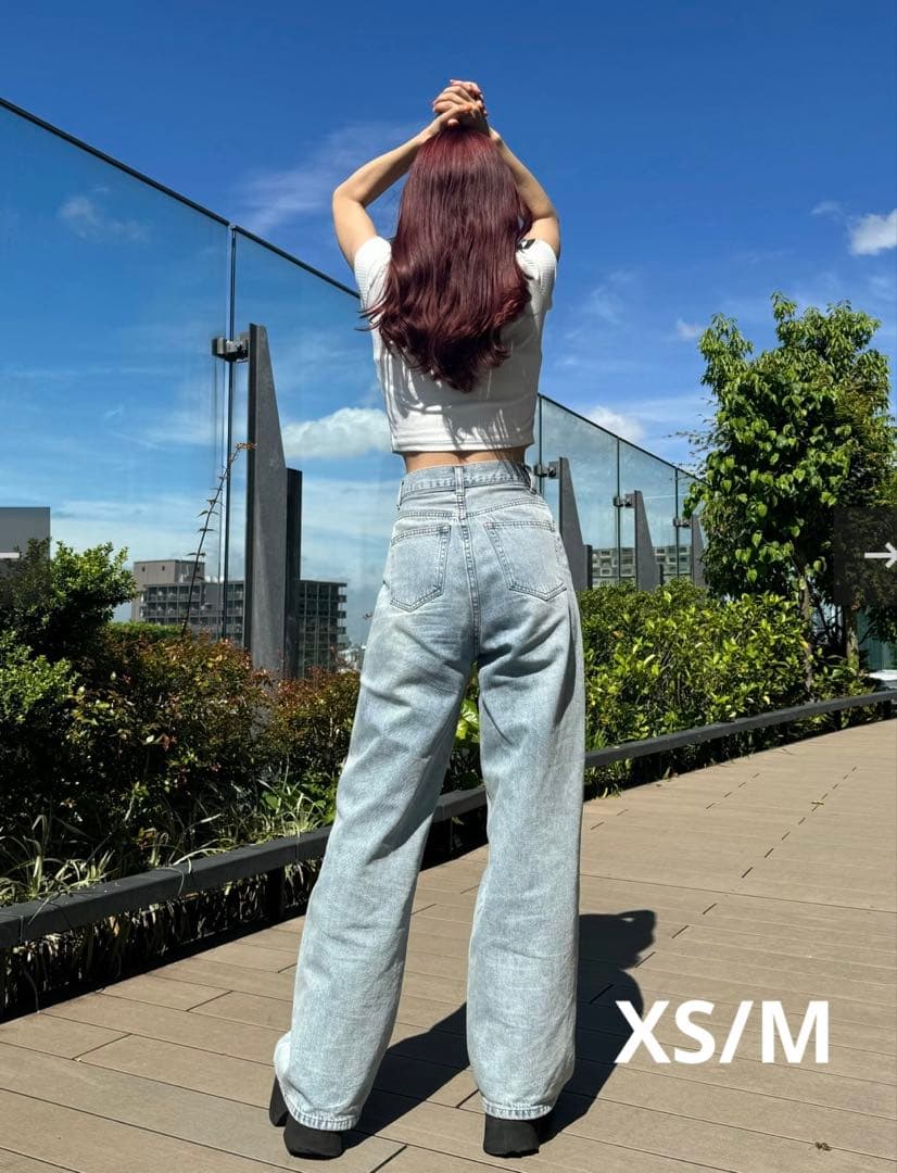 2(g +c) TWW骨格ウェーブデニム xs/m ウォッシュドブルー