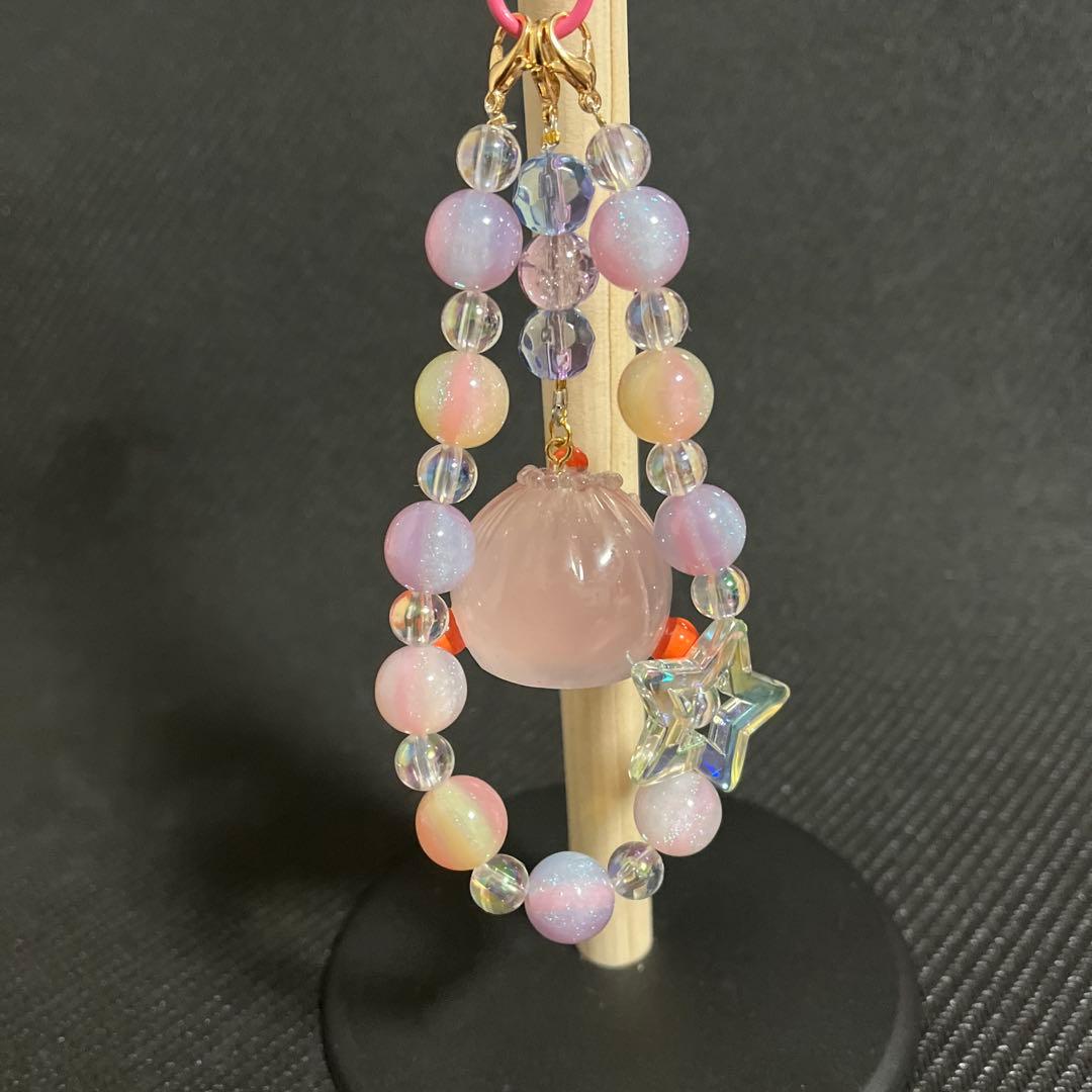 スカルパンダちゃんビーズストラップ - メルカリ