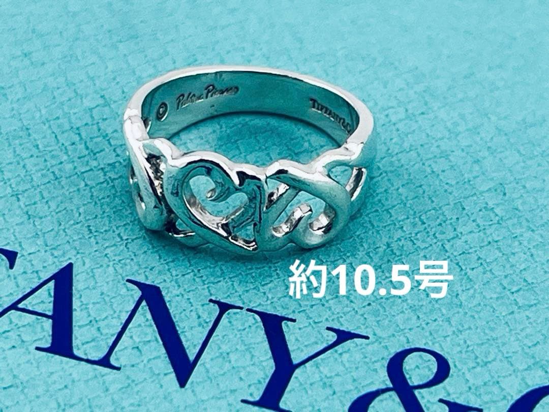 d032 ティファニー トリプル ラビングハート リング 925 約10.5号