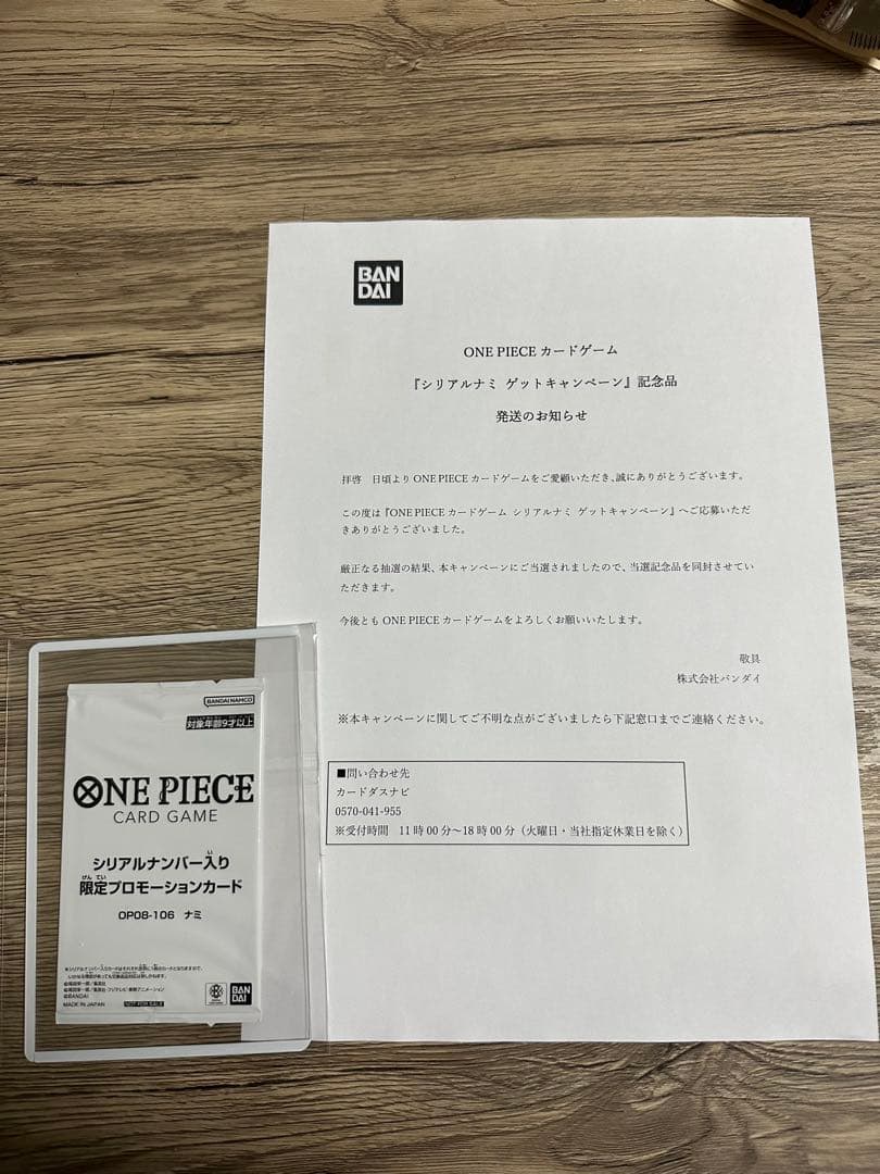 未開封】シリアル ナミ 1200枚限定 エッグヘッド プロモ 通知書つき