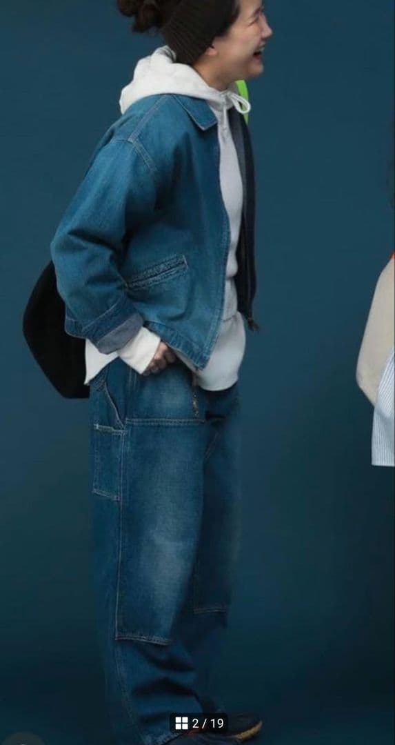 ビームスボー【別注】orSlow ダブルニー ユーズド スペシャル デニムパンツ