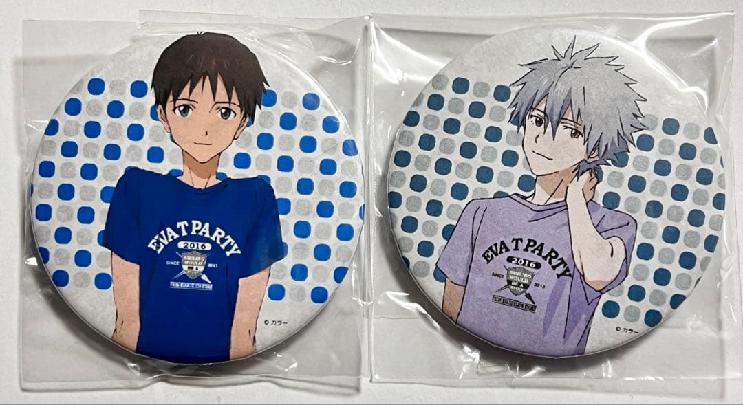 値下げ エヴァンゲリオン EVA T Party 缶バッジ シンジ カヲル フィールズさんで頂いた缶バッジ！ ランダムじゃないので安心して開け