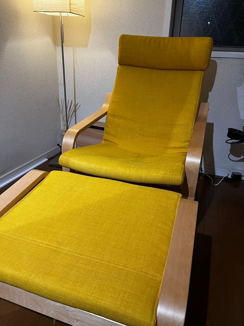 IKEA ポエング　椅子本体＋スツールセット