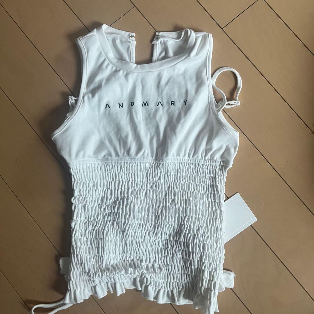 トップス Ami shirring logo tops andmary