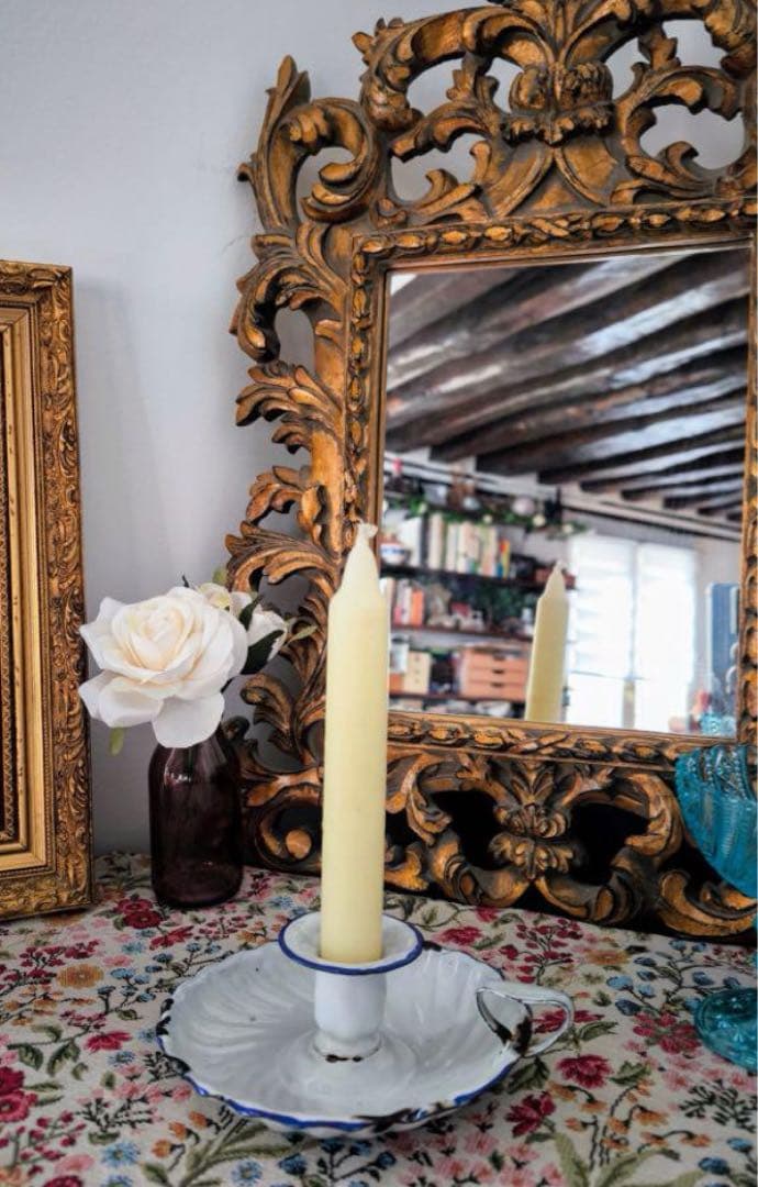 フランスヴィンテージ ホーロー キャンドルホルダー - メルカリ