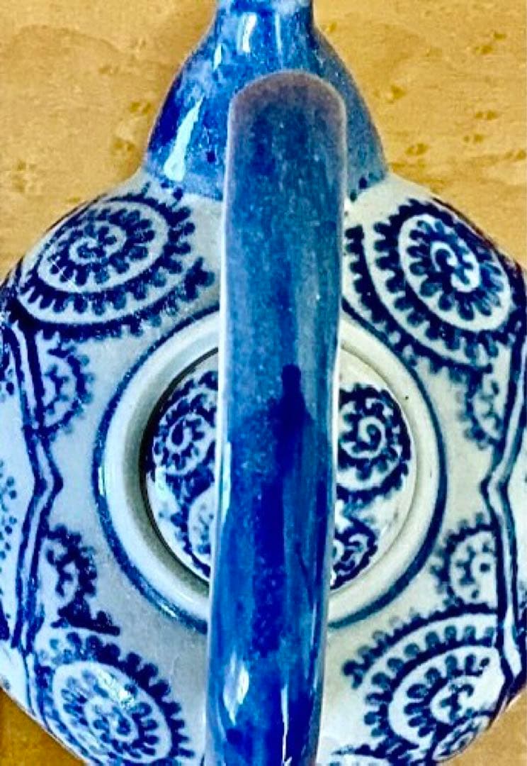 アンティーク古伊万里 古い急須、蛸唐草、染付、煎茶、年代不明