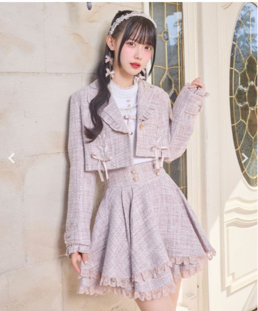 a.a　ROJITA サイドレースアップショートジャケット ピンク