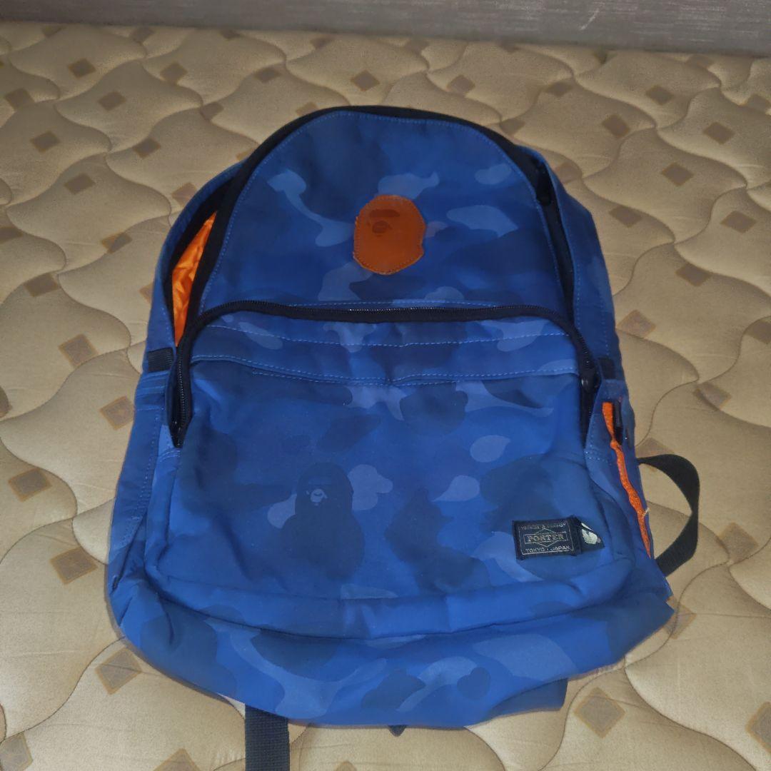 アベイシングエイプ×PORTER 青 迷彩 リュック