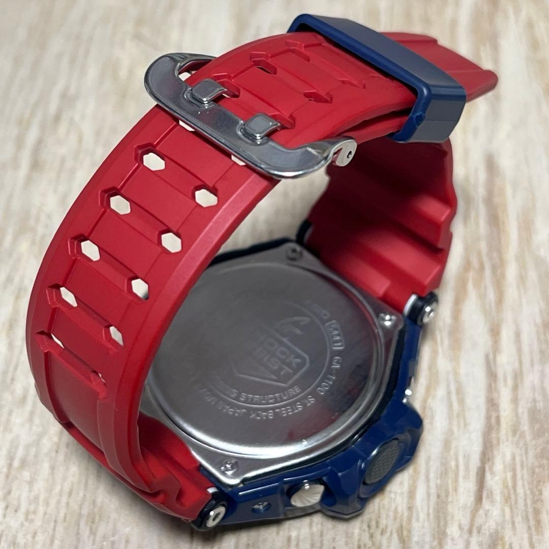 海外限定品美品】G-SHOCKグラビティマスターGA-1100ネイビー×レッド
