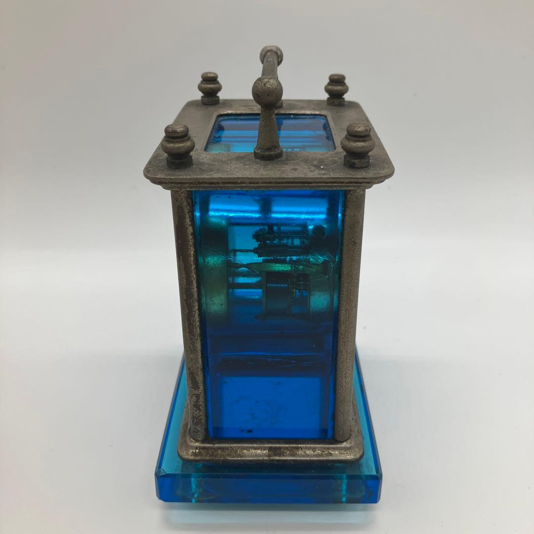 希少 アンティーク ウランガラス 時計 精工舎 置時計 ブルー - メルカリ