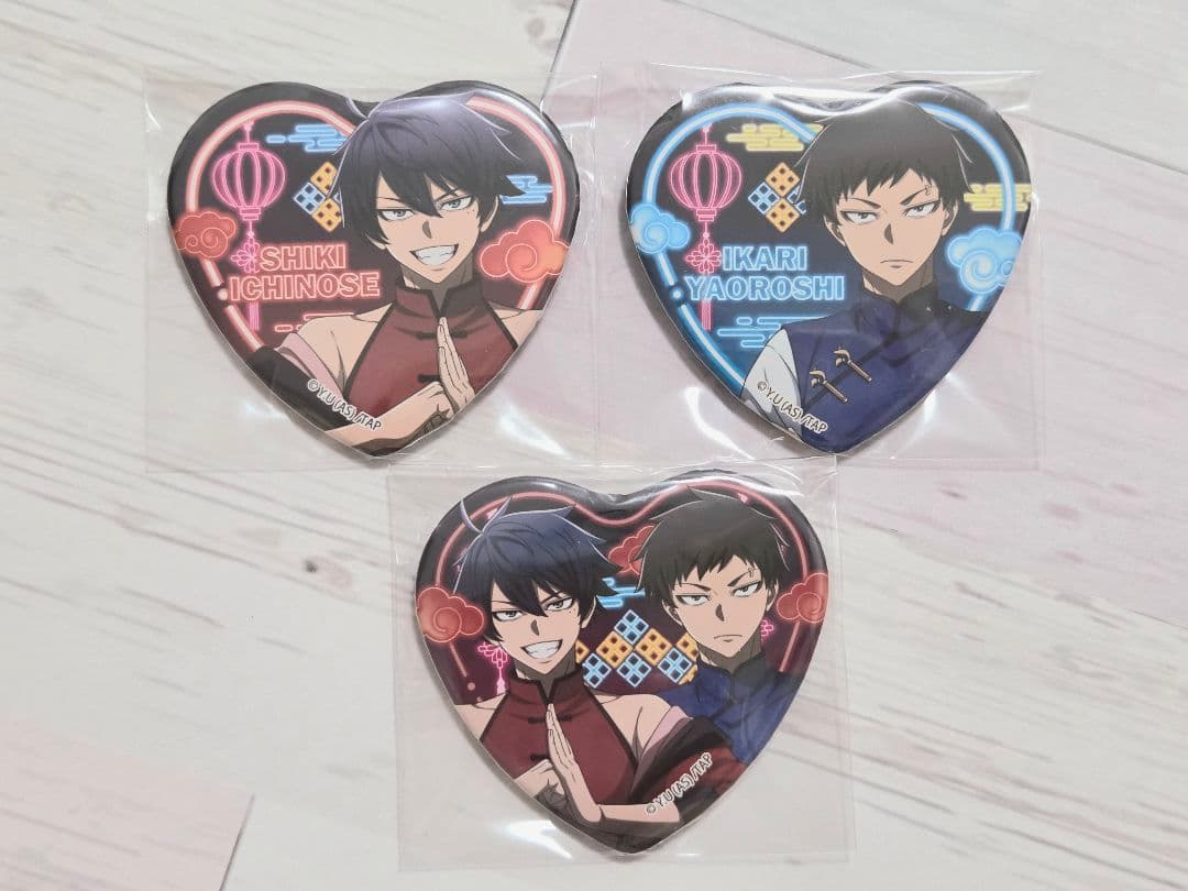 ✽桃源暗鬼✽ 一ノ瀬四季・矢颪碇 トレーディングハート型缶バッジ
