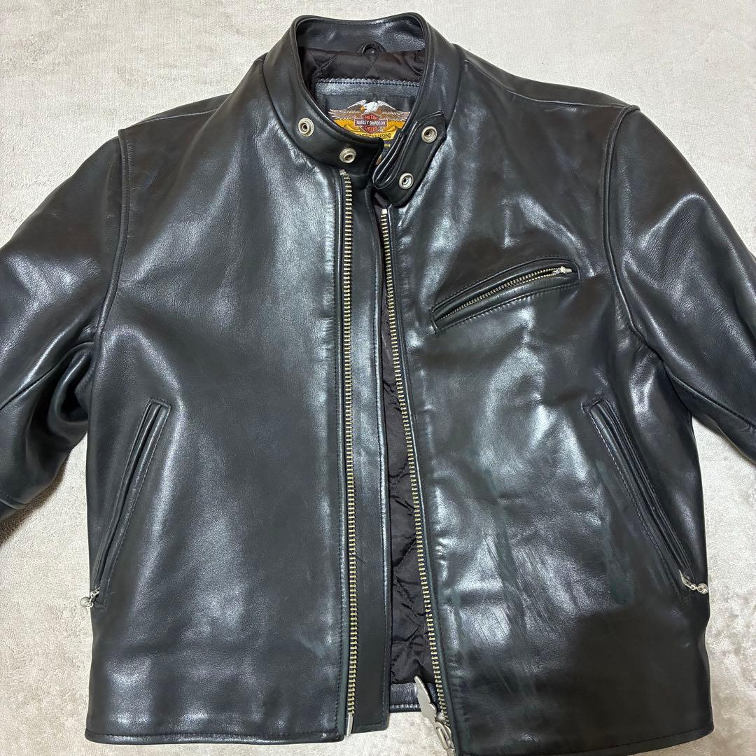 ハーレーダビットソン　古着　革ジャン　ライダース　レザー　Mサイズ　ジャケット