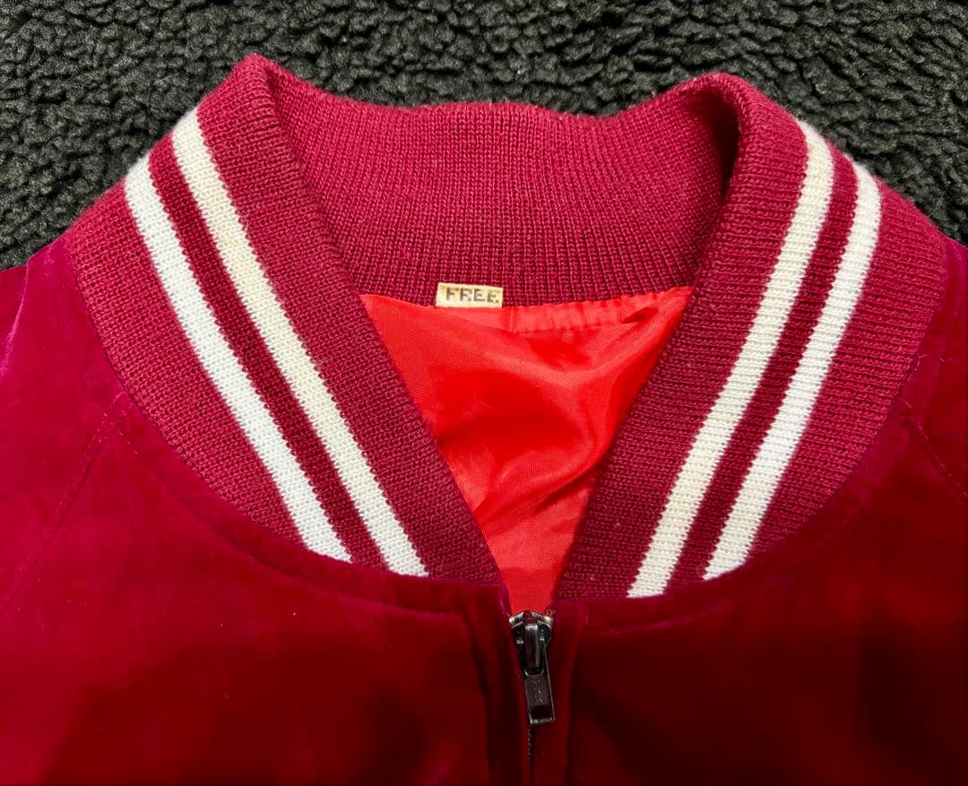 ベルベット スカジャン赤 ドラゴン刺繍