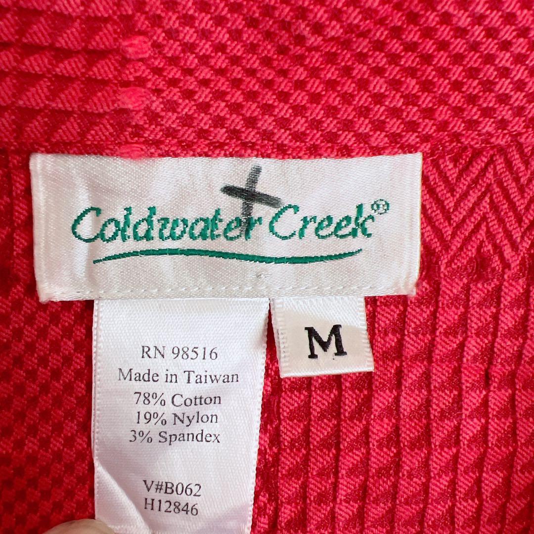 90s Coldwater Creek 開襟シャツ 赤 格子織り 立体 チェック - メルカリ