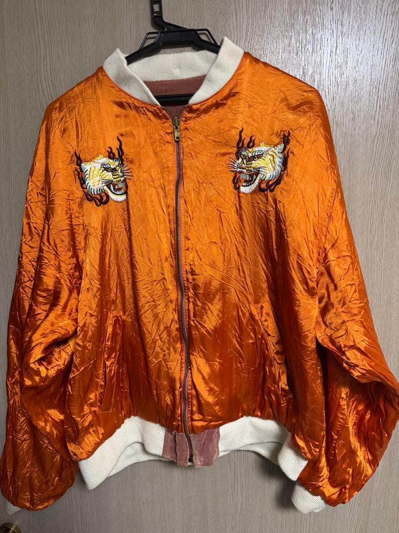 80年代初期タグ クリームソーダ ピンクドラゴン 別珍スカジャン - メルカリ