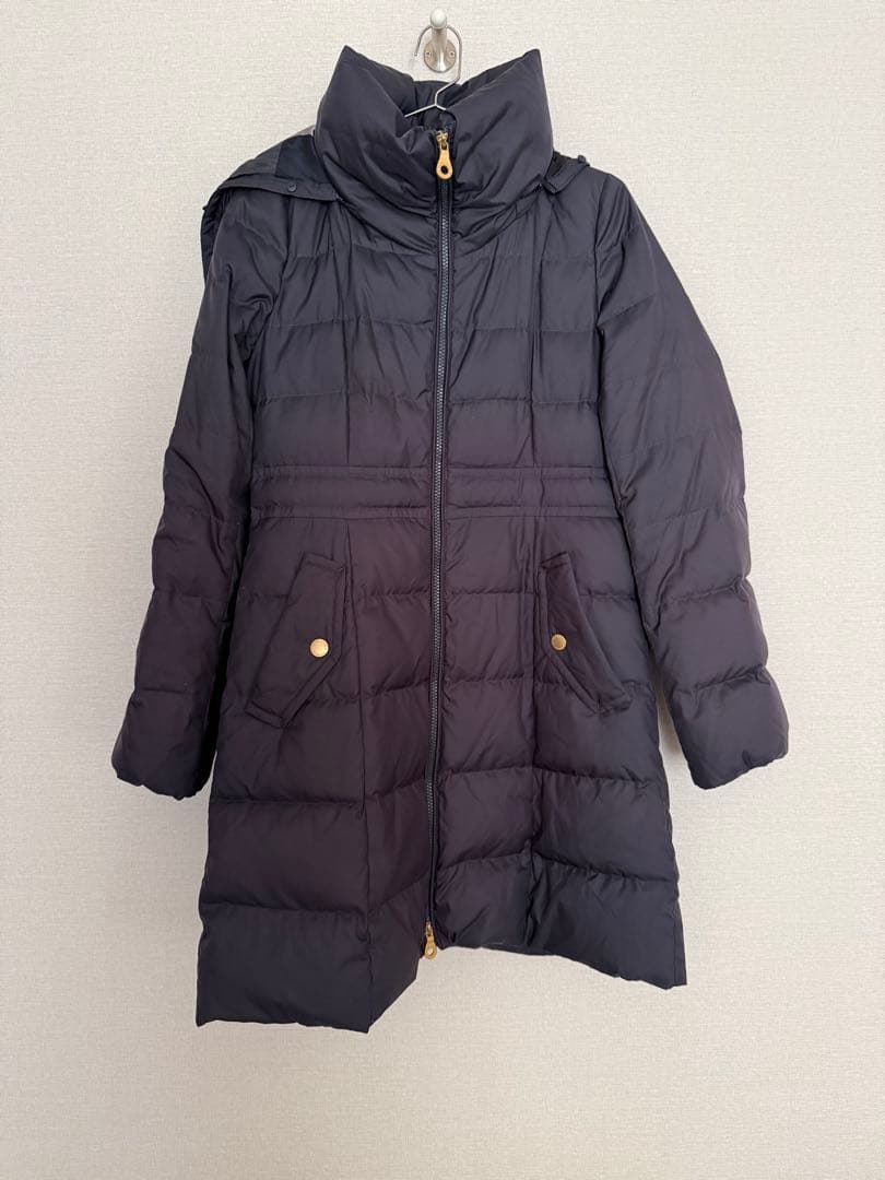 バーバリー　ロングダウンジャケット BURBERRY (バーバリー) ナイロン フード フルジップ ダウンコート