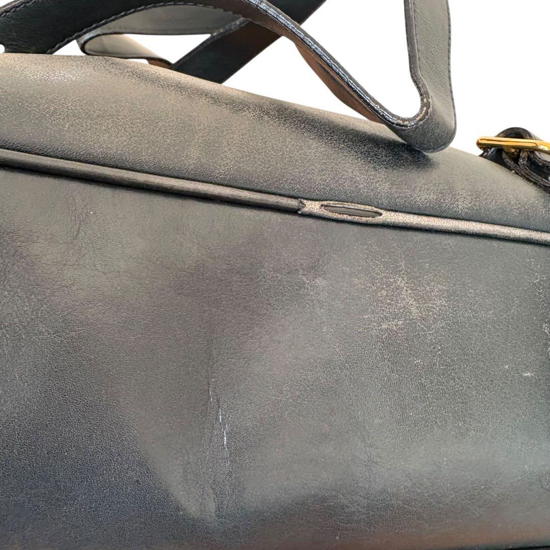 希少色オールドグッチバンブー巾着リュック緑ターンロック本革