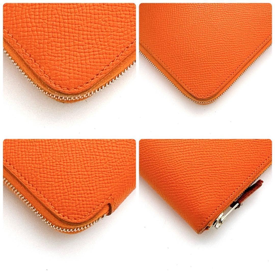 最高級美品】エルメス アザップ ロングシルクイン 長財布 オレンジ系