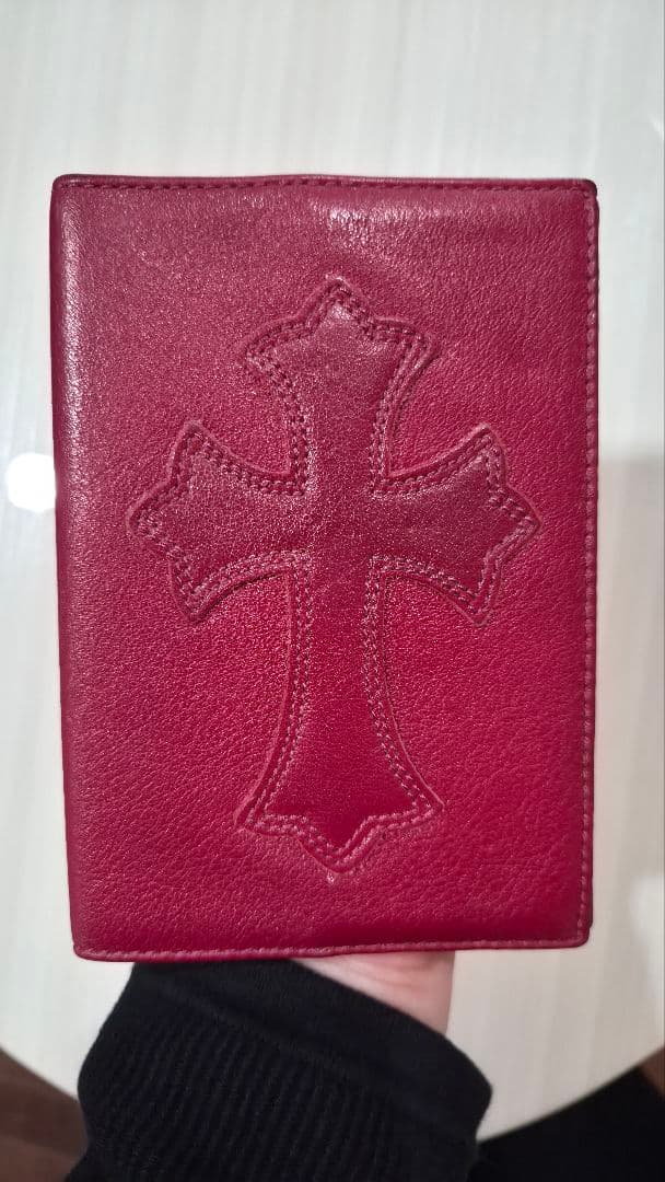 CHROME HEARTS クロムハーツ パスポートケース クロスパッチ レッド