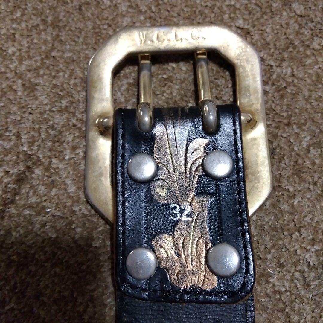 32inch W.C.L.C レザー スタッズベルト ブラック - メルカリ