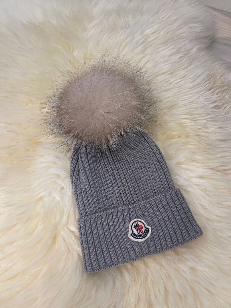 モンクレール　MONCLER フォックスファー　ニット帽　キッズ