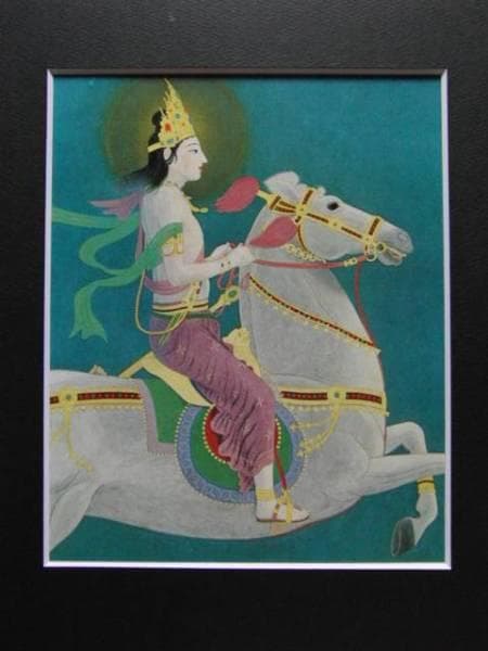 中村岳陵、出城図・悉達太子、希少画集画、新品高級額装付