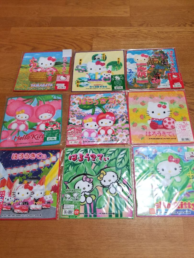 ハローキティ　山形限定プチタオル　地域限定　地方限定　　プチタオル　9枚セット