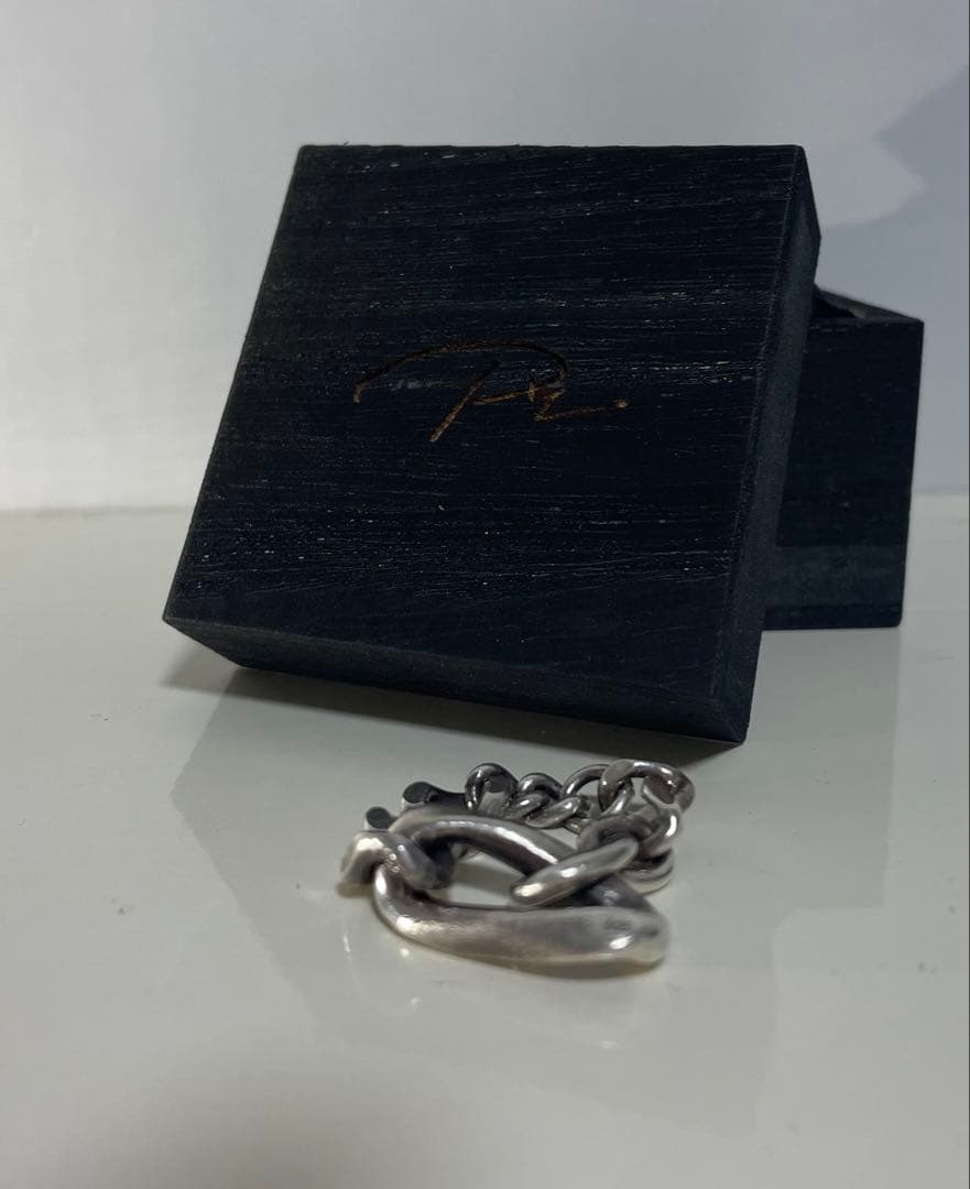 極美品 PRY シュウト Silver Mix Chain Ring