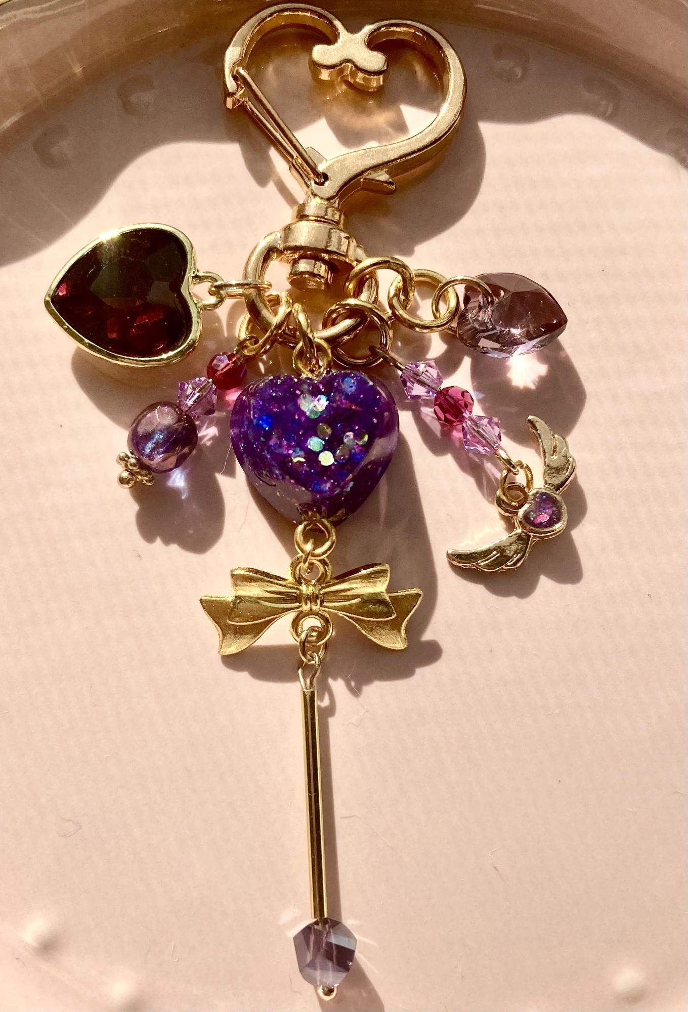 紫色の魔法少女のステッキキーホルダー - 七瀬一家 | minne byGMO