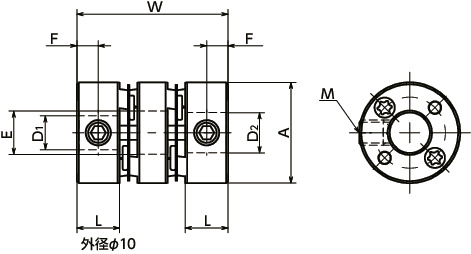 XHW-79C｜フレキシブルカップリング - ディスクタイプ A 79｜NBK【鍋屋