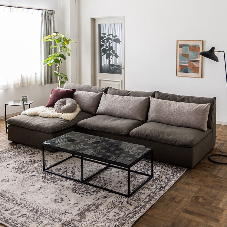 オフトソファ 2.5人掛け GRAチャコールグレー/TIMベージュ｜家具