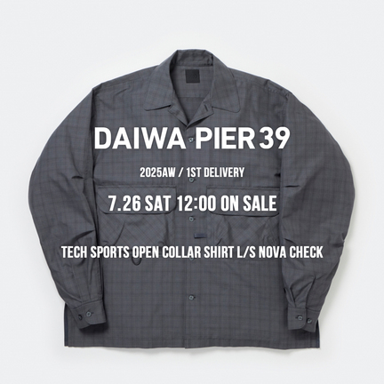 TECH SPORTS OPEN COLLAR SHIRT L/S NOVA CHECK | DAIWA PIER39(ダイワ