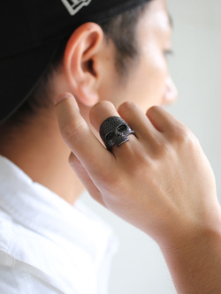 JNS986-BK)スカルリングパヴェ-ブラック/指輪｜アクセサリー通販の