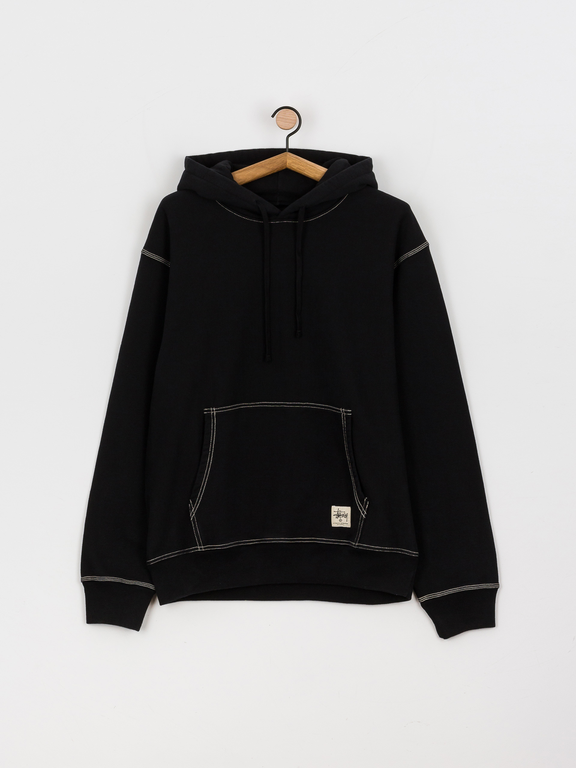 Stussy Contrast Stitch Label HD Hoodie - black (black)