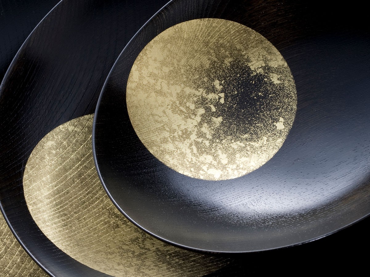 箔一 おぼろ月 トレー / はくいち おぼろ月 トレー 10寸（漆