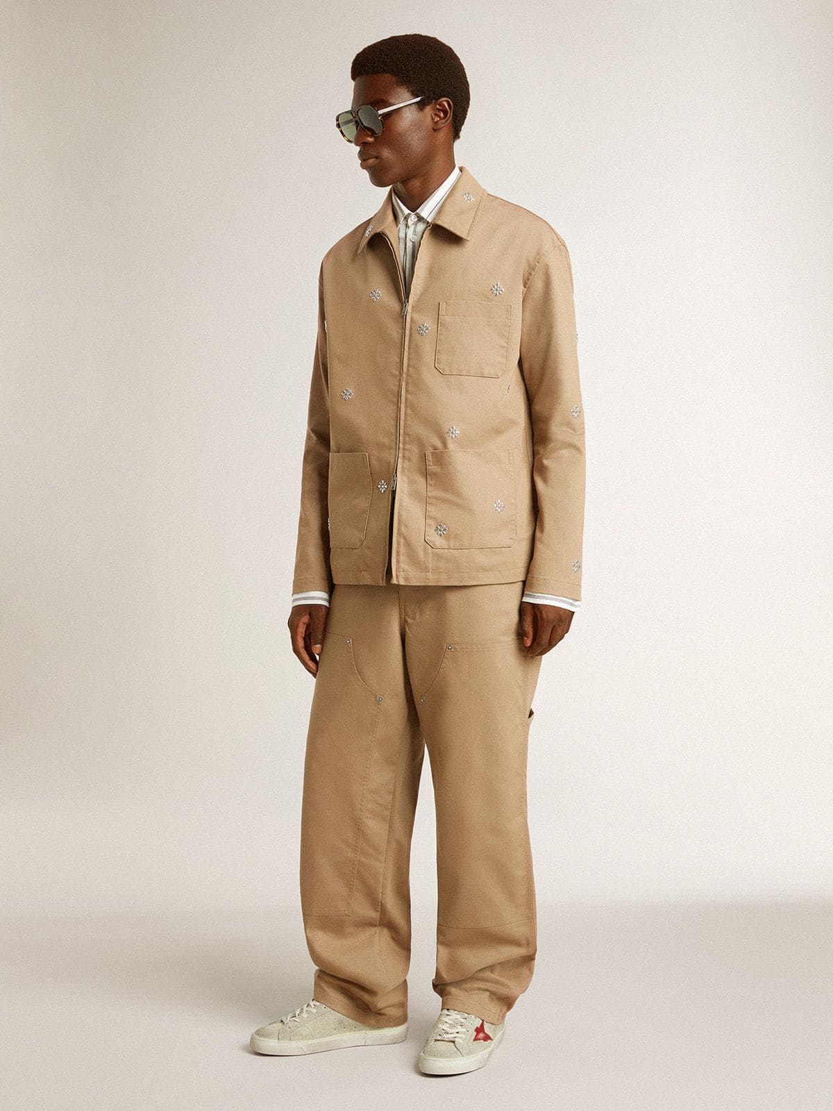 Men's Super-Star LTD in gray suede with red leather star