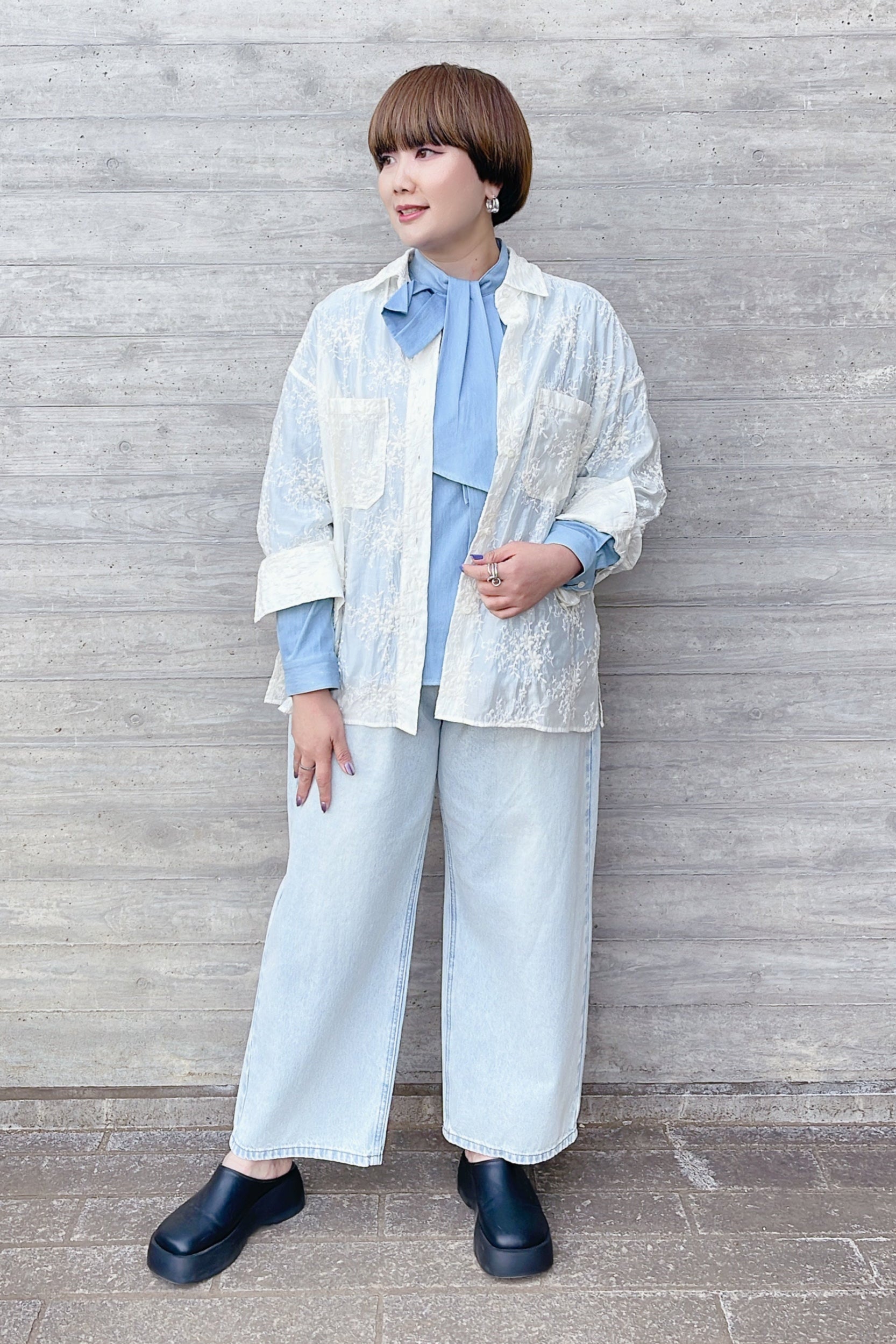 Dignite Collier】タックワイドデニムパンツ/ 80254032